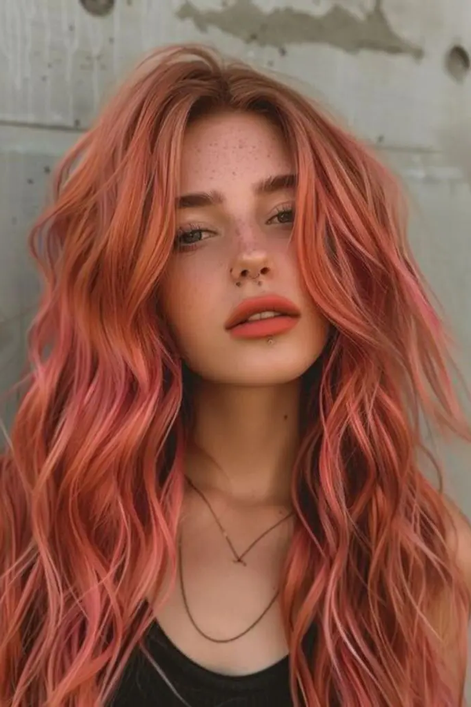 28 Best Spring Hair Color Trends 2025 15 13. Sunkissed Persimmon Glow