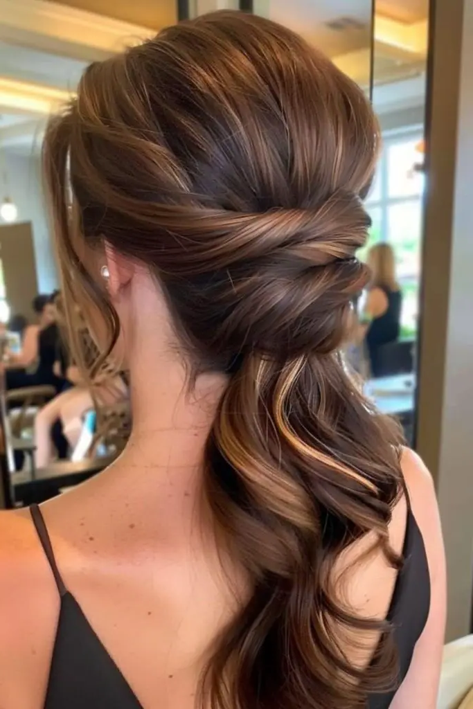 13. Whimsical Twisted Ponytail