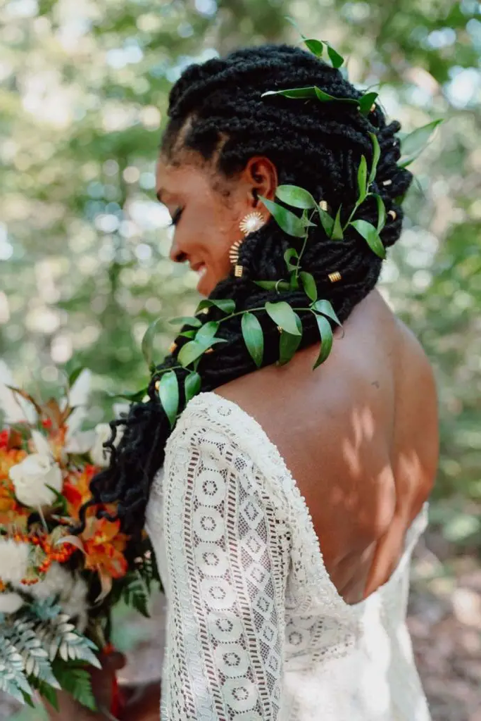 28 Stunning Bridal Locs Hairstyles 16 14. Asymmetrical Loc Artistry