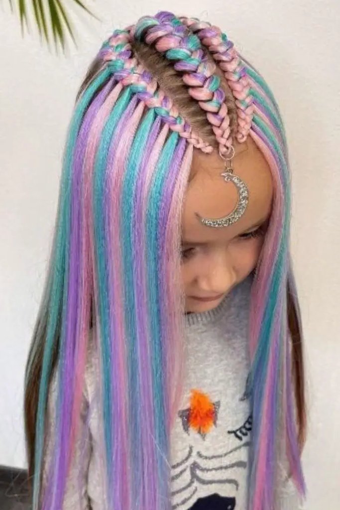 29 Cute Toddler Braids Hair Ideas 16 14. Color Pop Braided Ends