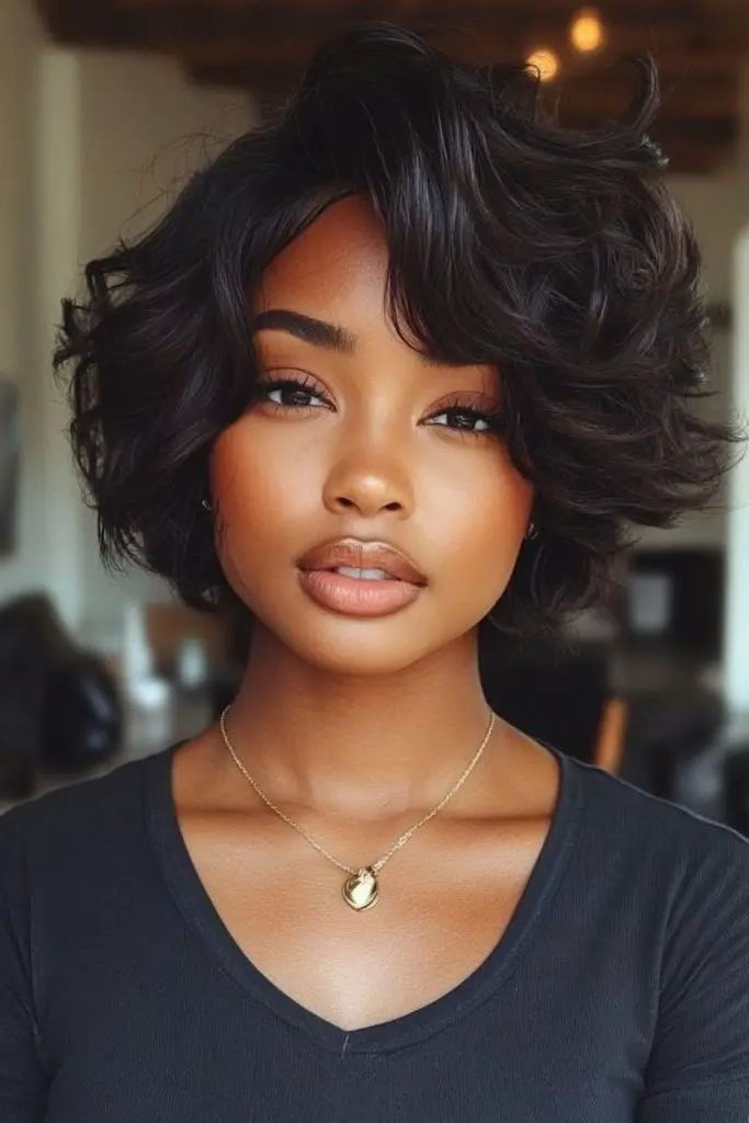 14. Glossy Bob with a Twist