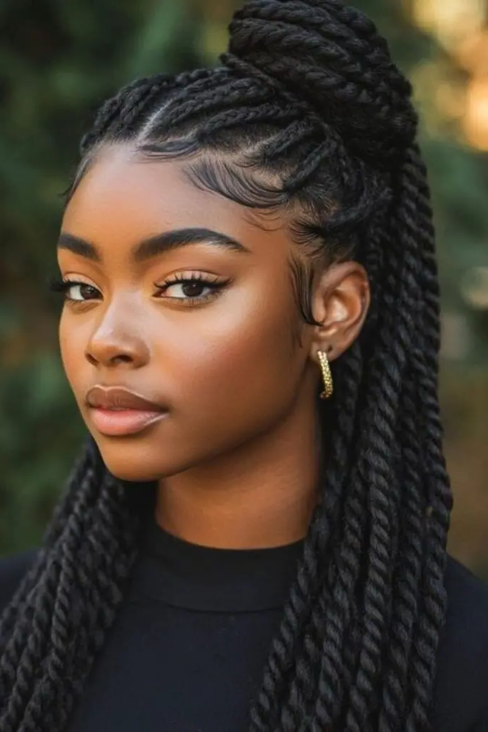 29 Brilliant Brazilian Wool Hairstyles 16 14. Half-Up, Half-Down Wool Blend