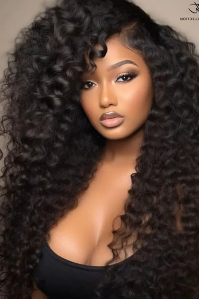28 Beautiful Deep Wave Hairstyles 16 14. Jet Black Enigma