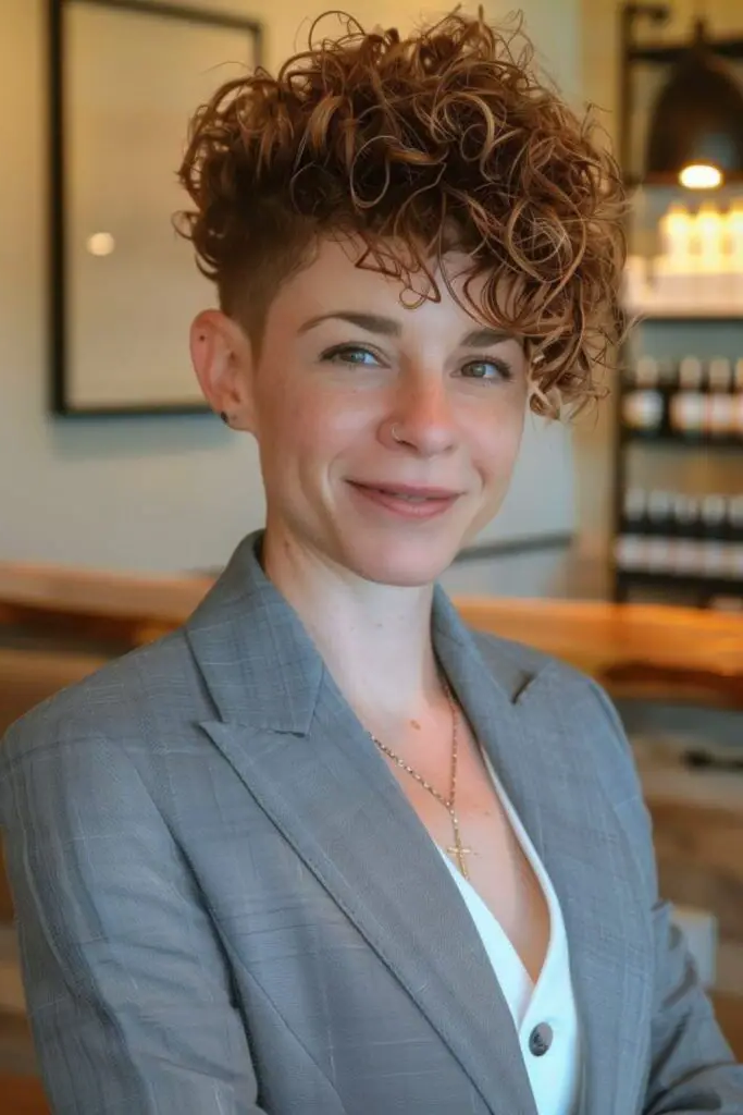 28 Stunning Curly Pixie Hairstyles 16 14. Midnight Drama Spiral