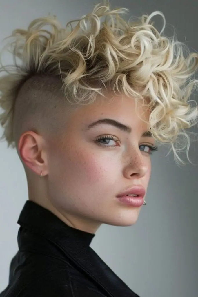 27 Stunning Turtle Neck Hairstyles 16 14. Modern Faux Hawk with Cozy Outfits