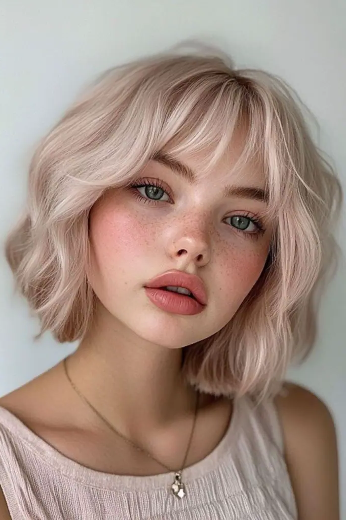 29 Gorgeous Bob Hairstyles with Bangs 16 14. Pastel Dream Bob