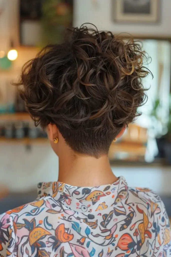 27 Gorgeous Short Hair Back View Styles 16 14. Tapered Curly Hairstyle