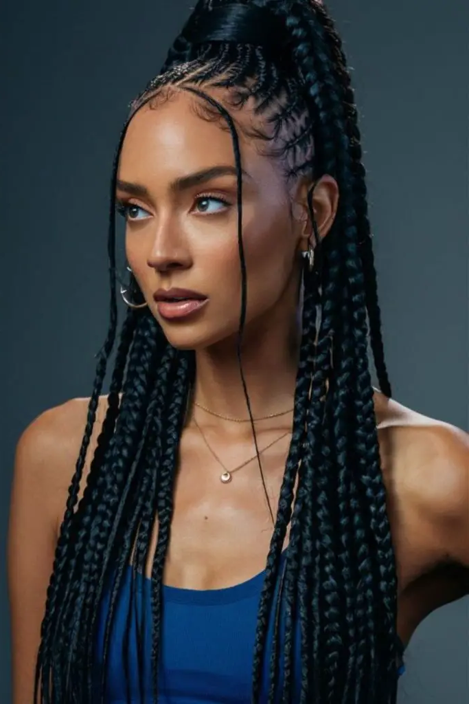 29 Gorgeous Micro Braids Hairstyles 16 14. Ultra-Long Braided Ponytail
