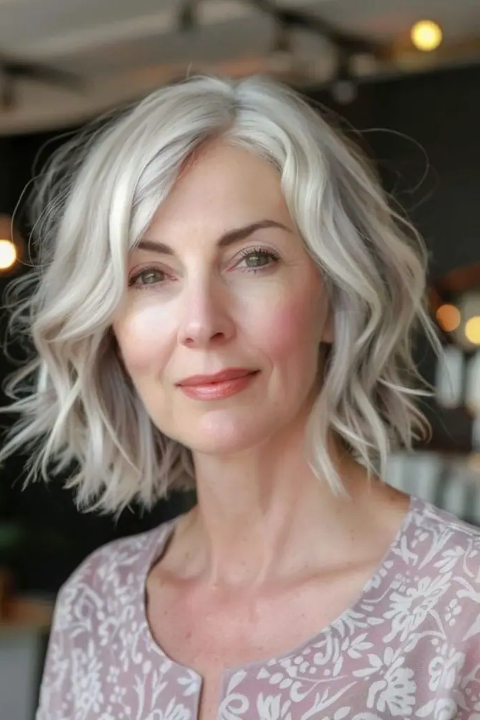 29 Best Sassy Hair Older Women Hairstyles 16 14. Wild Wavy Wonder