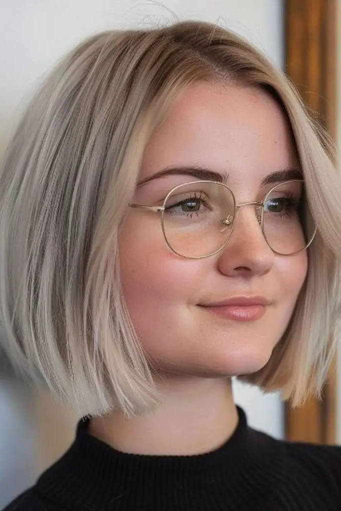 28 Best Hair for Round Face Shape Ideas 17 15. Classic Blunt Bob Revival