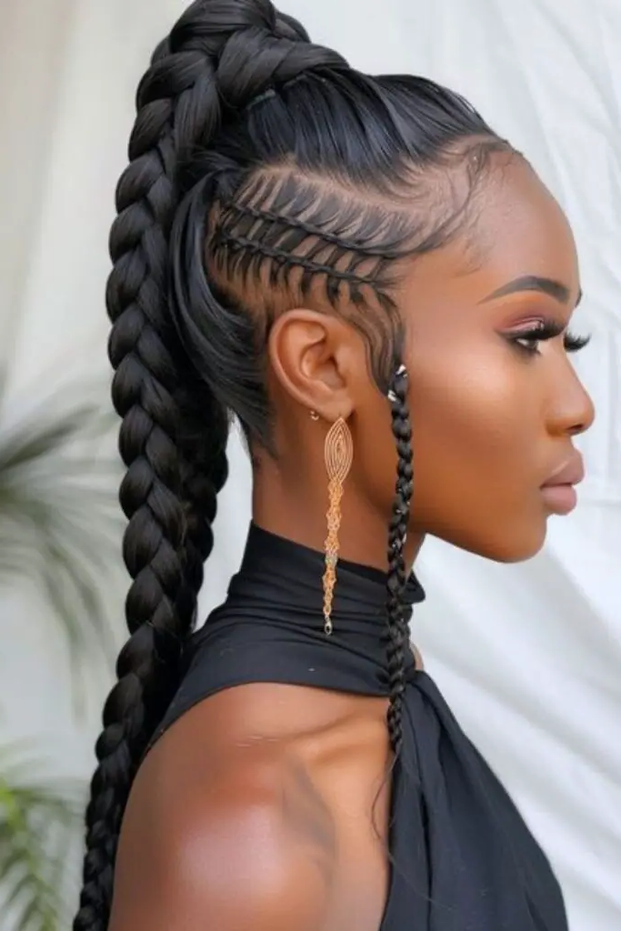 15. High Ponytail Regal Braids