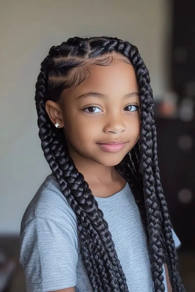 28 Trendy Kids Cornrow Hairstyles 17 15. Layered Cornrows: Depth and Dimension