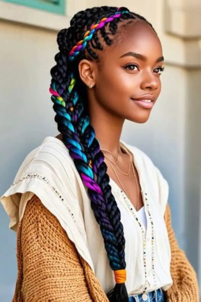 29 Gorgeous Soccer Hairstyles 17 15. Rainbow Streak Radiance