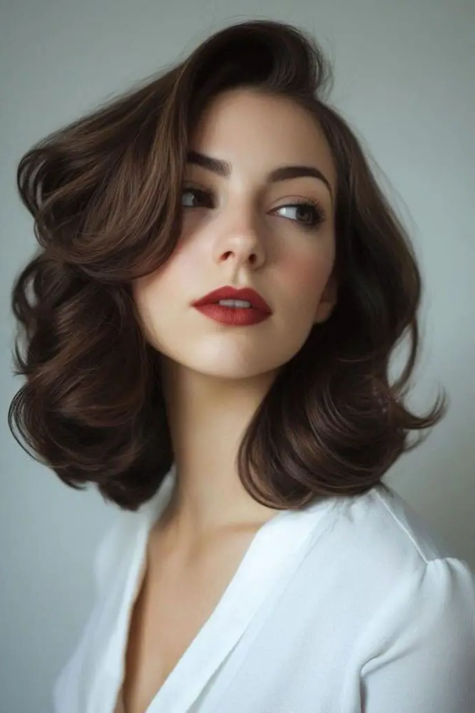 27 Cute Medium Length Haircuts 17 15. Retro Revival Radiance