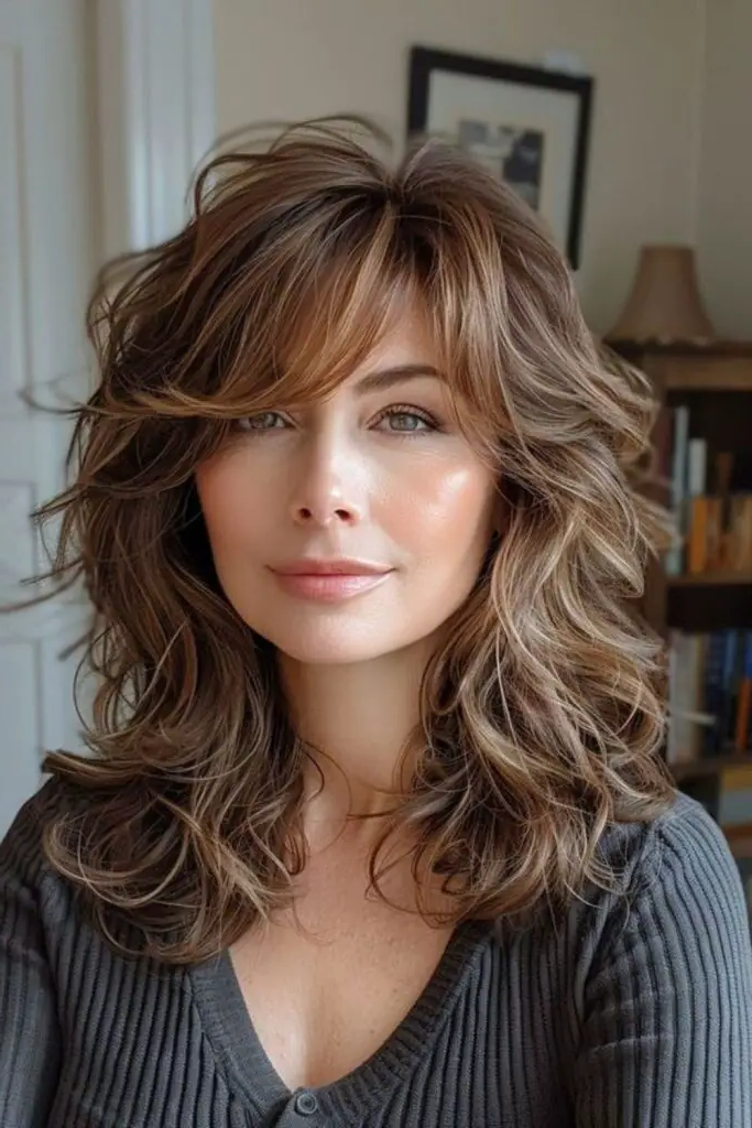 29 Stunning Butterfly Bangs Hairstyles 17 15. Voluminous Butterfly Bangs: Bold and Full