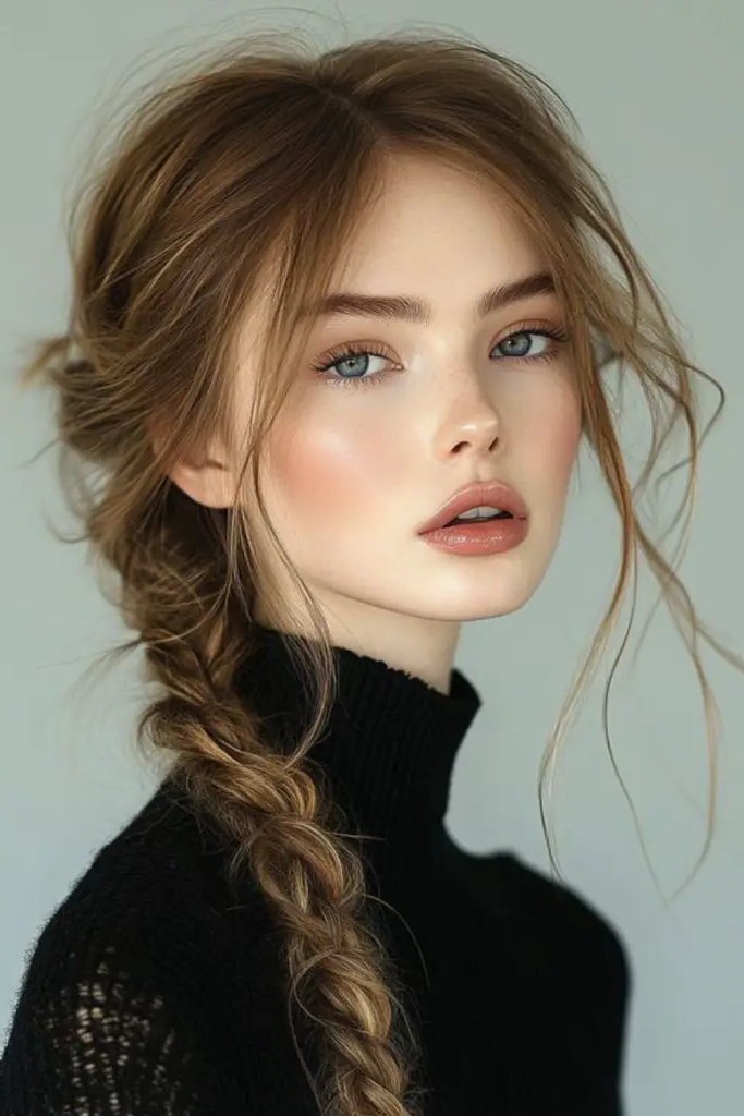 27 Stunning Turtle Neck Hairstyles 17 15. Waterfall Braid Draping Along Layers