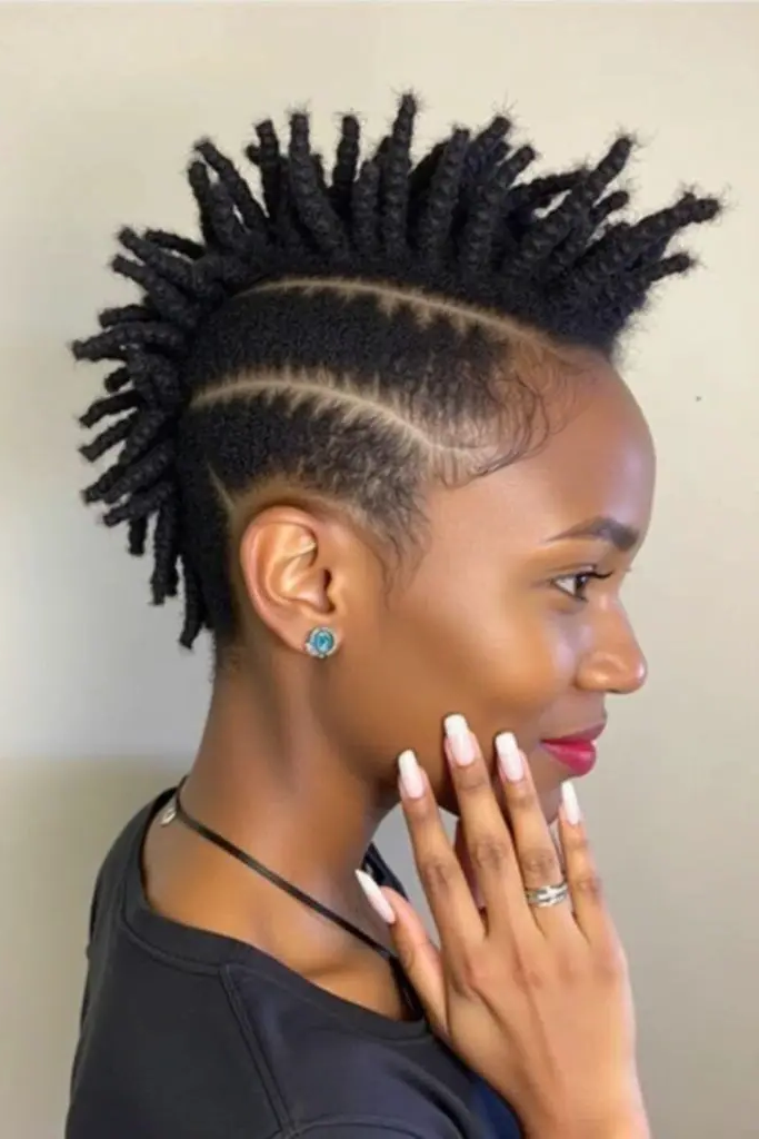 28 Best Dreads Short Hair Styles 17 15. Zigzag Part Brilliance