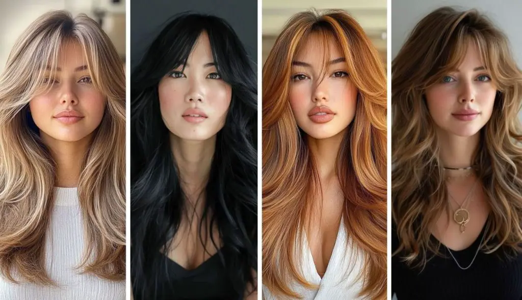 29 Long Layers with Curtain Bangs 2 Image