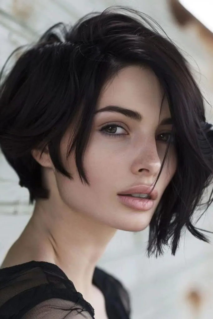 28 Best Short Asymmetrical Hairstyles 18 16. Asymmetrical Crescent Bob