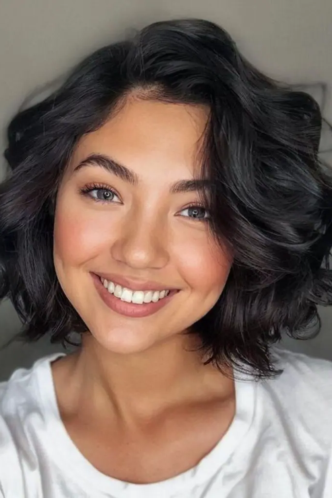 16. Blunt but Curled Bob