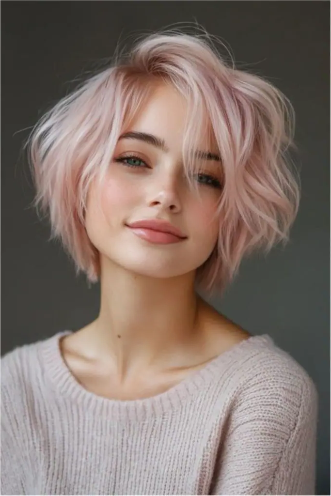 29 Awesome Angled Bob Hairstyles 18 16. Blush Wave Bob