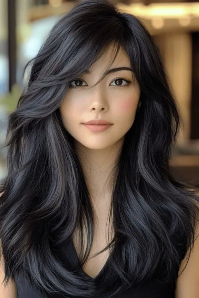 27 Long Layered Haircuts with Face Framing 18 16. Celestial Drift