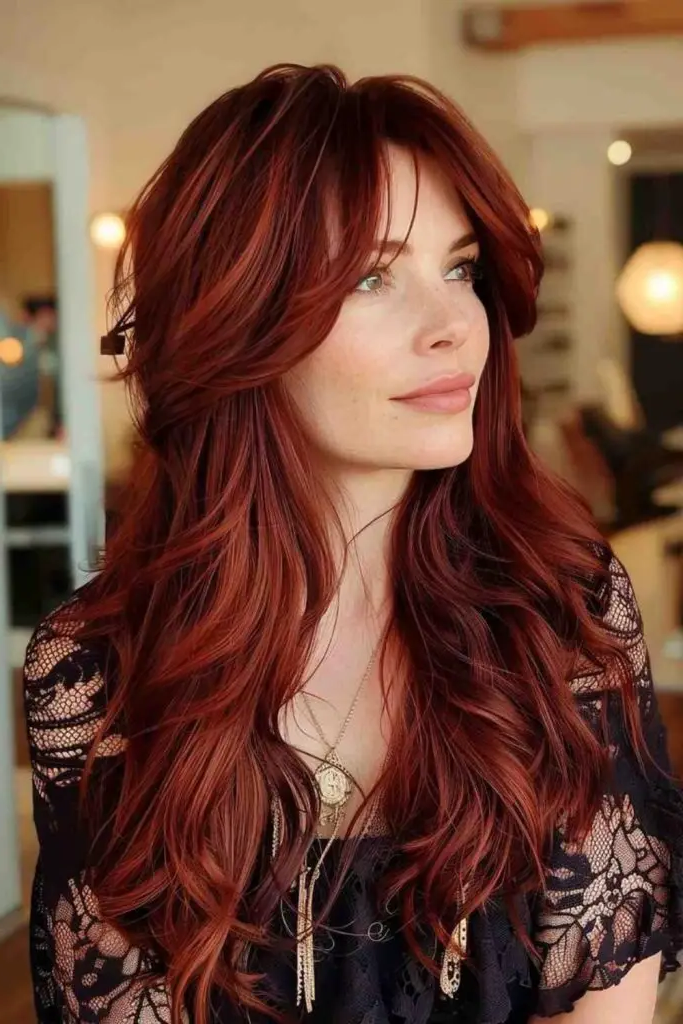 29 Dark Cherry Coke Hair Color Ideas 18 16. Crimson Caramel Infusion