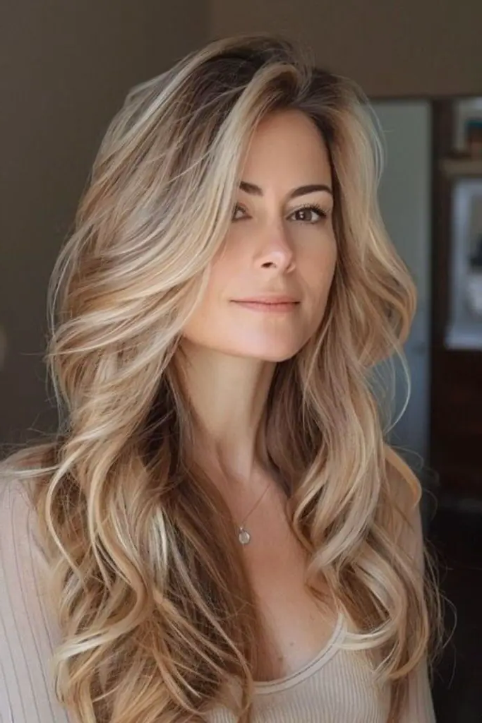 28 Best Long Haircuts with Layers 18 16. Layered Waves with Face-Framing Highlights
