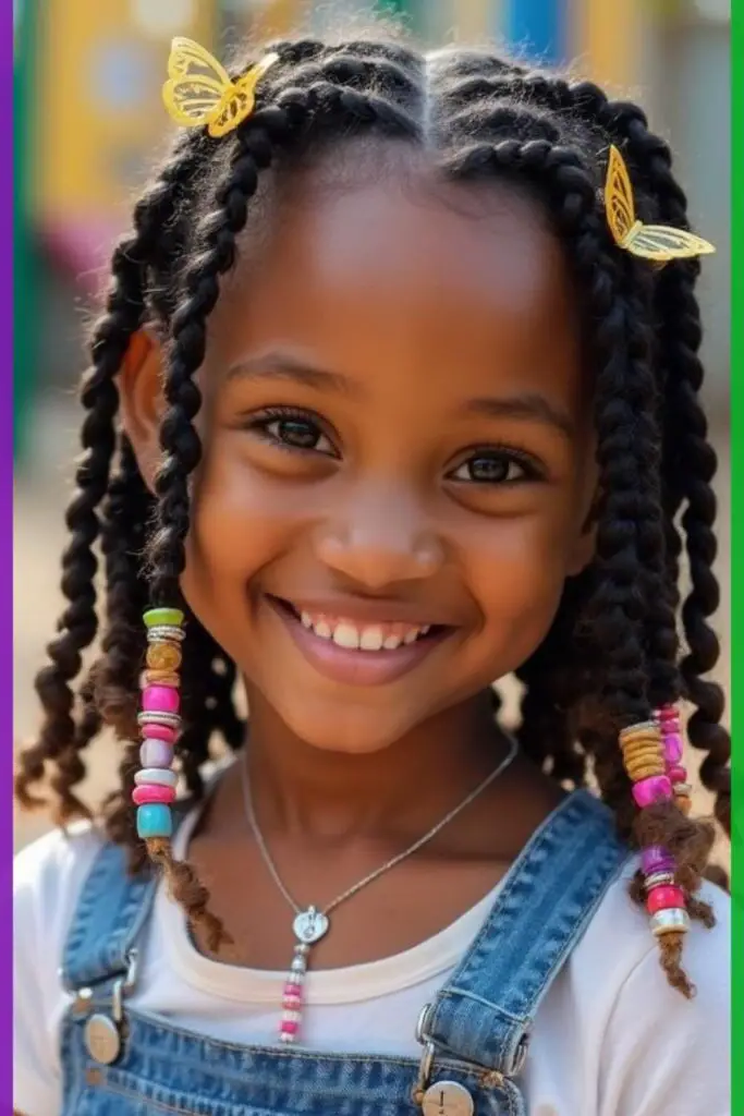 27 Cutest Toddler Beaded Hairstyles for Kids 18 16. Leafy Vines Beaded Braids