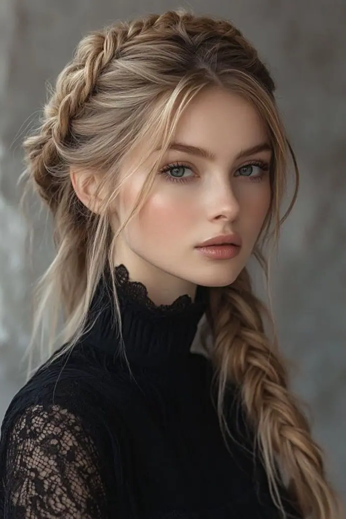 27 Best Winter Hair Braid Ideas 18 16. Sleigh Ride Side Braid