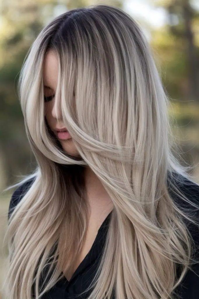 29 Grey Blonde Hair Ashy Highlights 18 16. Smouldering Pewter Glow