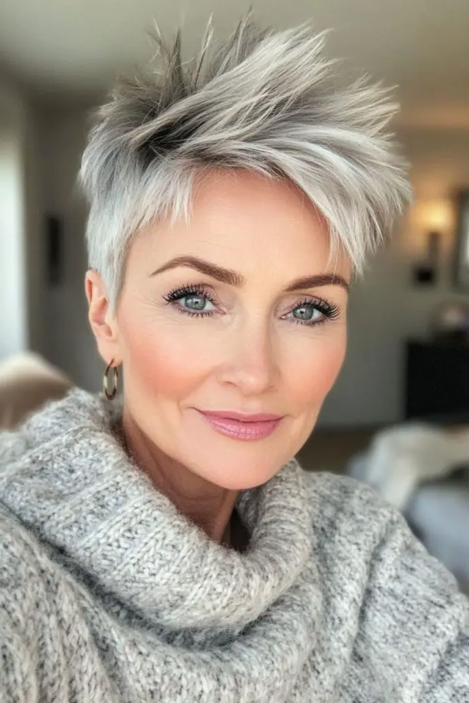 29 Best Sassy Hair Older Women Hairstyles 18 16. Soft Spiky Sass