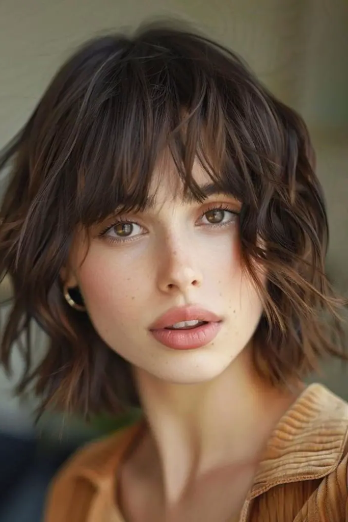 29 Gorgeous Bob Hairstyles with Bangs 18 16. Undone Textured Bob