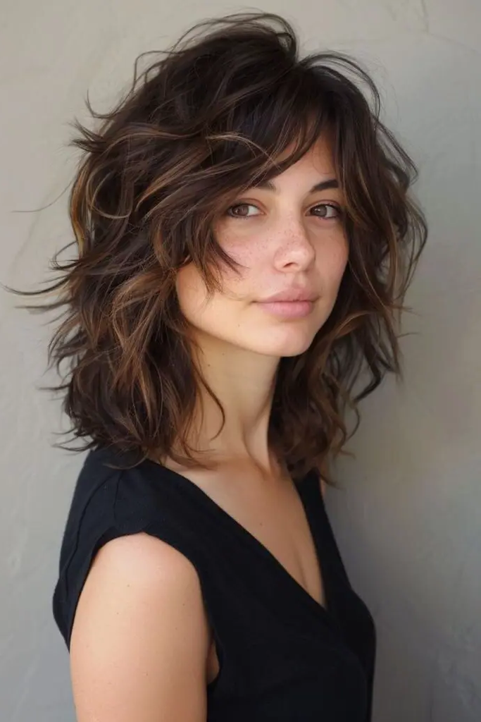 28 Best Volume Haircut for Thin Hair Ideas 18 16. Wavy Shag With Layers