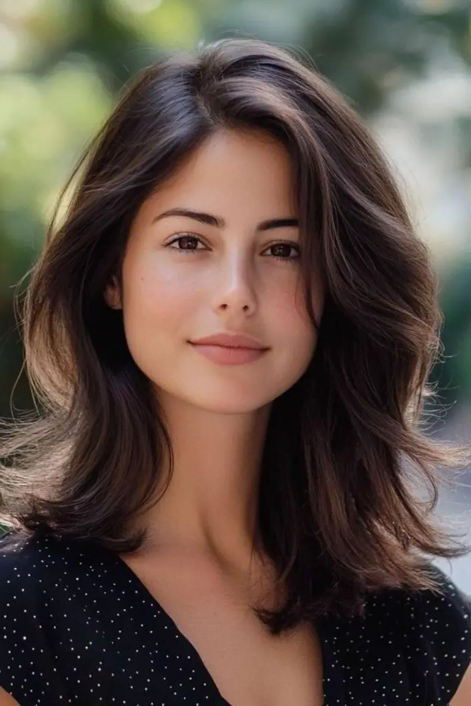 28 Best Hair for Round Face Shape Ideas 18 16. Wavy Side Sweep Sophistication