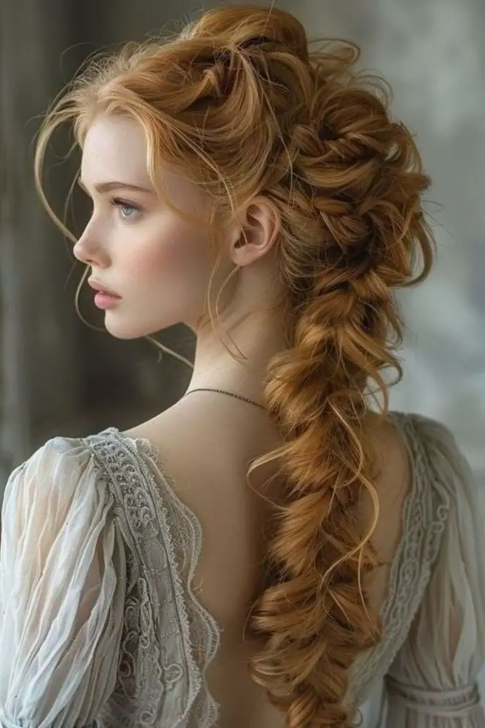 29 Cute Latina Hairstyles Long 19 17. Curled Halo Braid