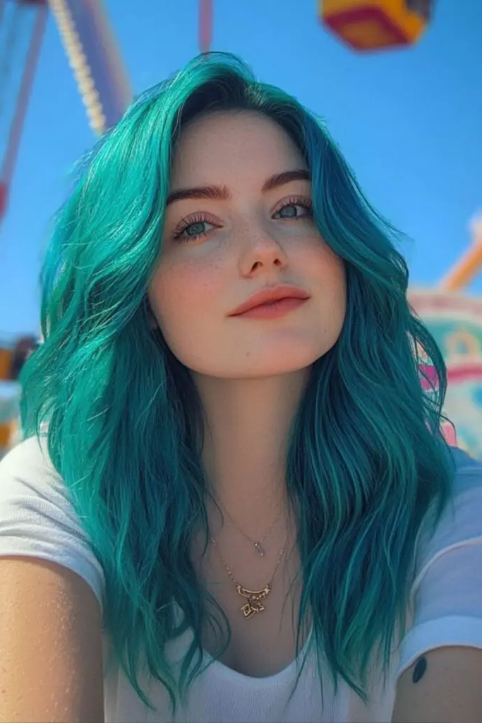 28 Best Spring Hair Color Trends 2025 19 17. Oceanic Jade Surge