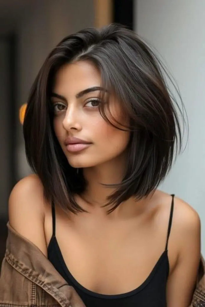 17. Sharp and Sleek Chin-Length Bob