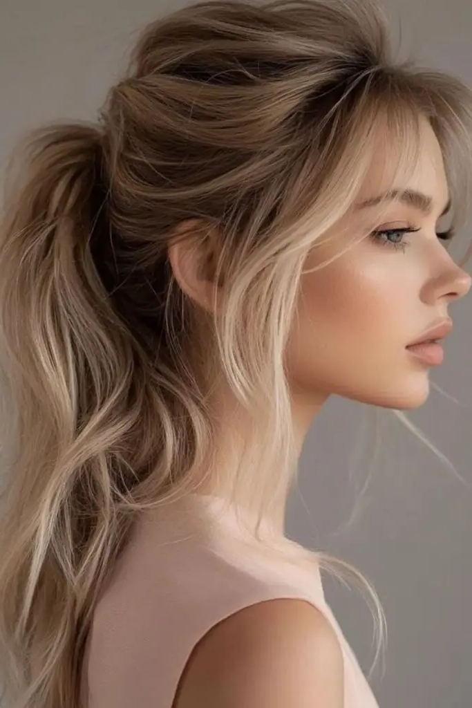 27 Gorgeous 2025 Haircuts for Women 19 17. Sleek Ponytail Layers