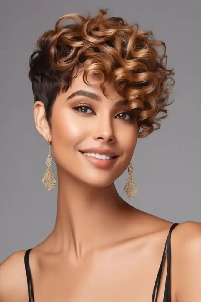 28 Stunning Curly Pixie Hairstyles 19 17. Vintage Dandelion Swirl
