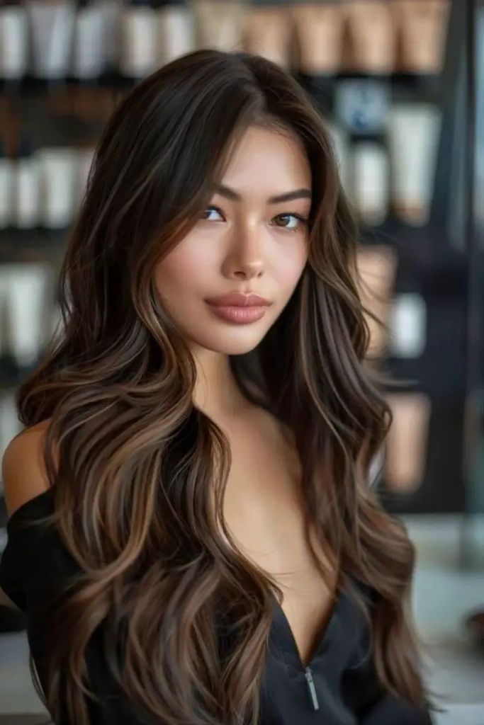27 Easy Latina Hairstyles 20 18. Beachy Waves with Subtle Highlights