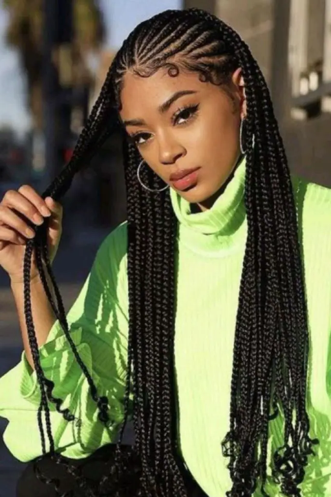 27 Best Big Cornrows Hairstyles 20 18. Cascading Waterfall Rows