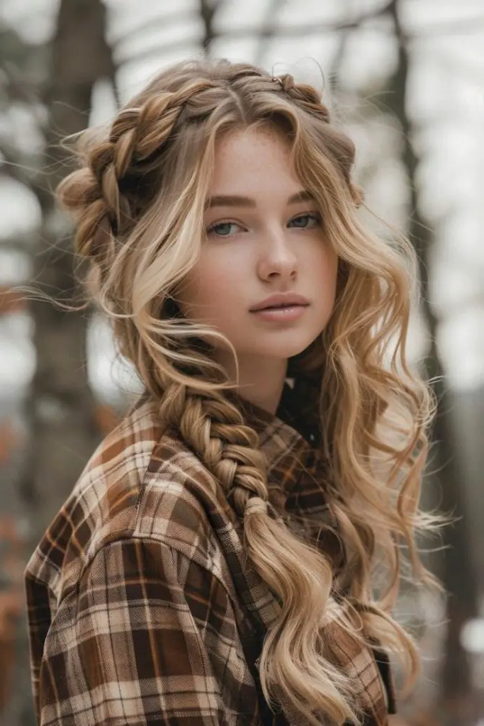 29 New Braided Hairstyles 20 18. Double French Braids with Waves