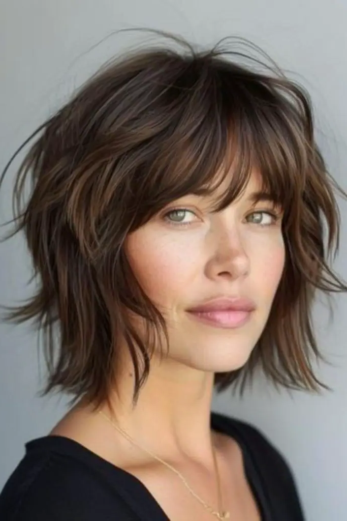 28 Best Choppy Layered Bob Hairstyles 20 18. Feather-Edged Modernity