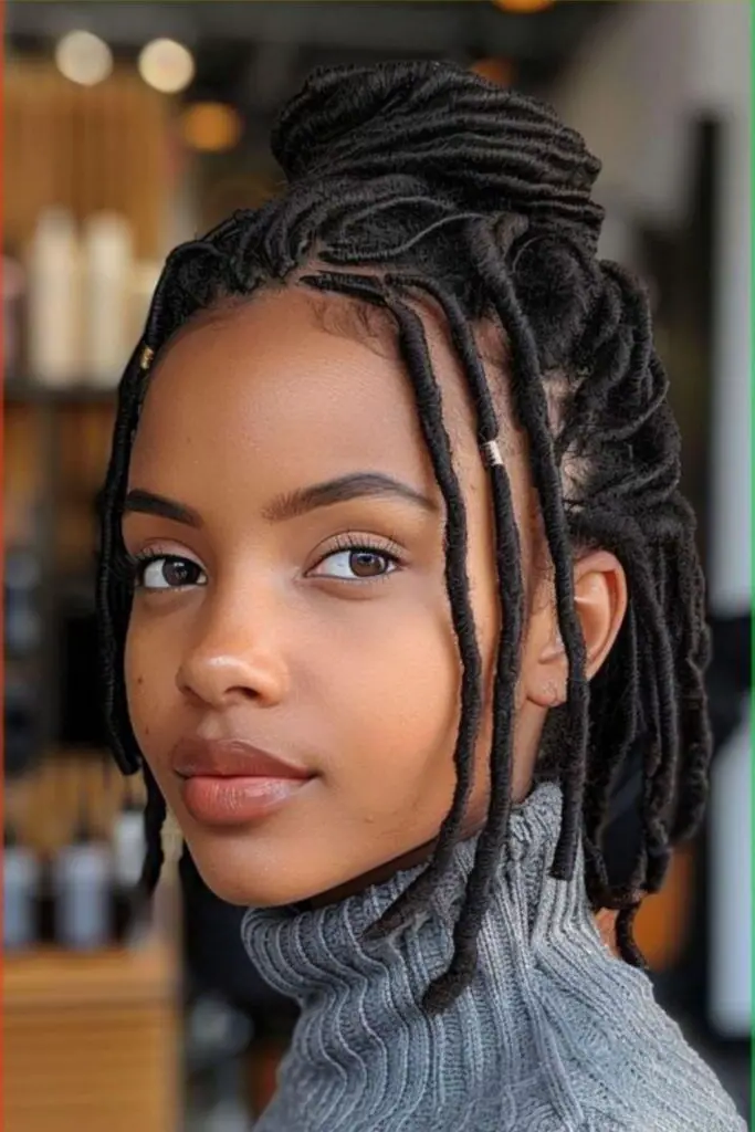 18. Interlocked Locs Crown