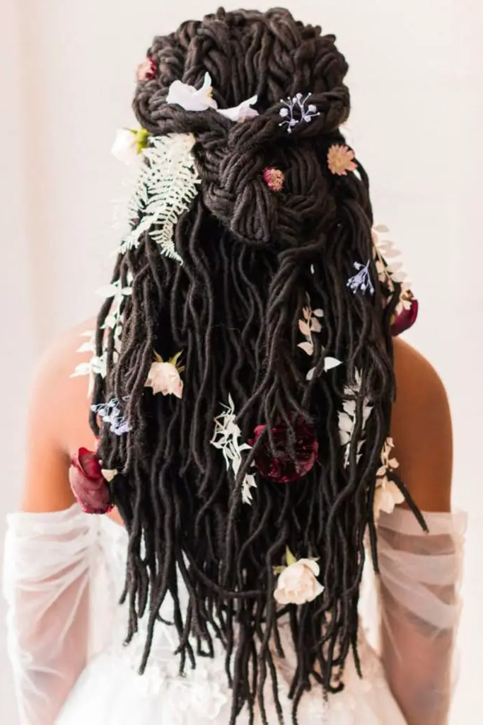 28 Stunning Bridal Locs Hairstyles 20 18. Mermaid Loc Waves