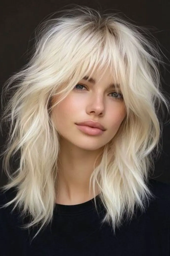 18. Platinum Blunt-Cut Mullet