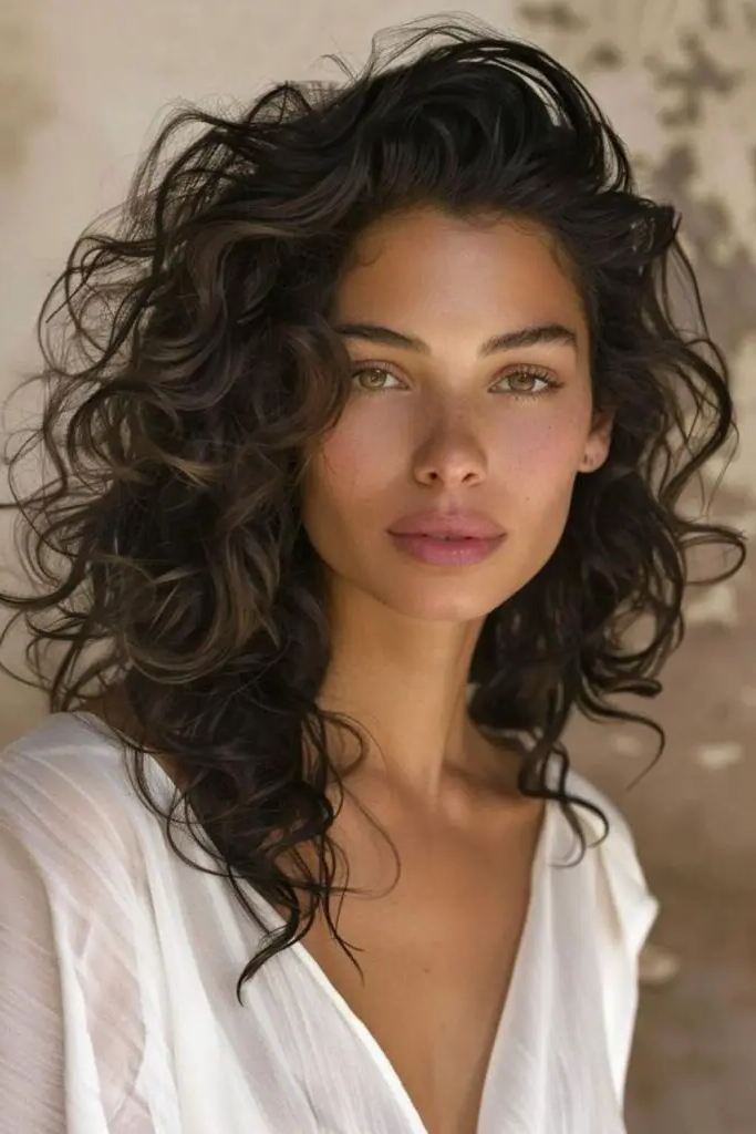 28 Stunning Medium Curly Haircuts 18 18. Playful Ocean Breeze