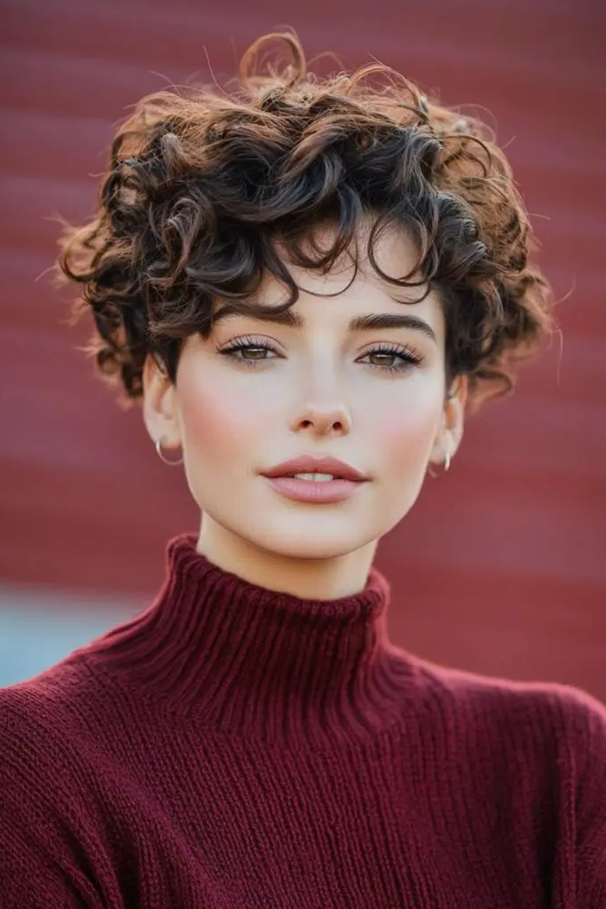 28 Stunning Curly Pixie Hairstyles 20 18. Sculpted Thunderstorm Cut