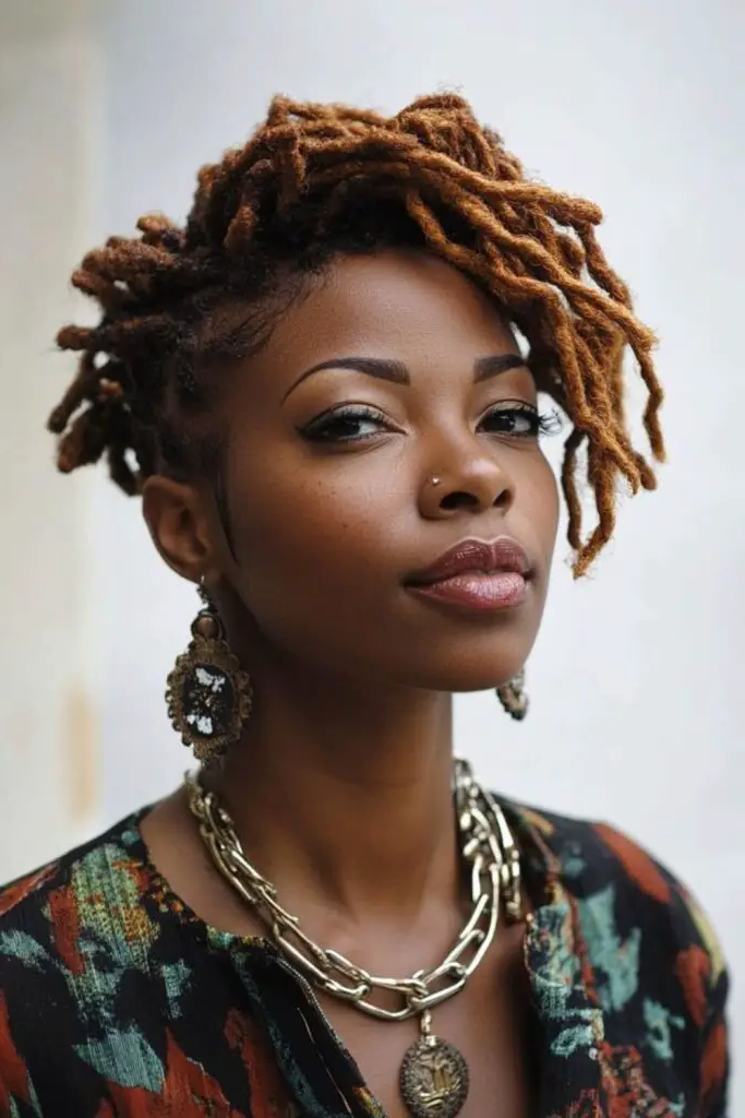 28 Best Dreads Short Hair Styles 20 18. Twisted Fringe Accent
